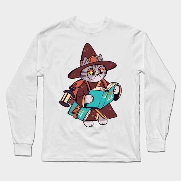 DnD Cats - Wizard Long Sleeve T-Shirt by nomsikka